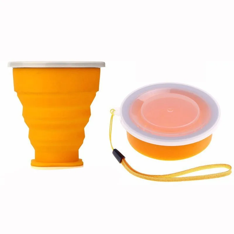 Folding Cups BPA FREE Food Grade Water Cup Travel Silicone Retractable Coloured Portable Outdoor Coffee Handcup