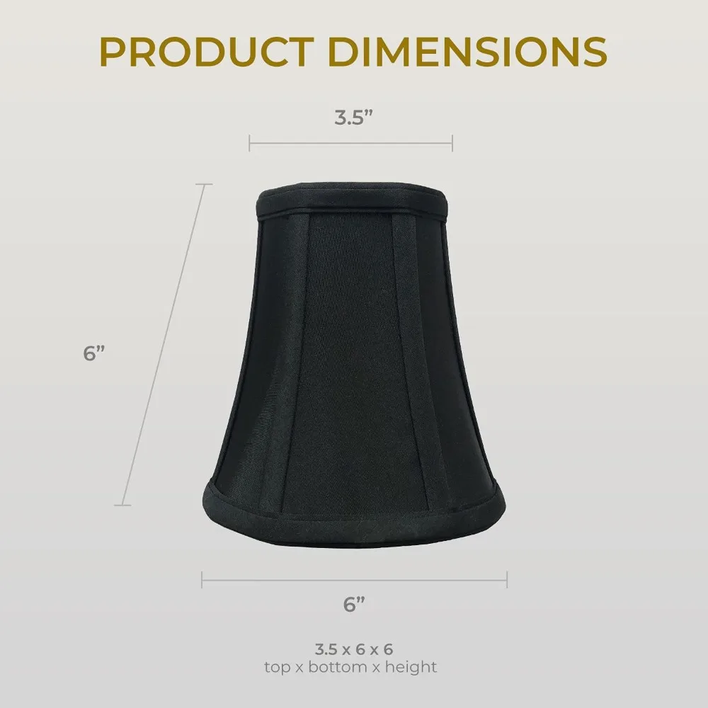 Abajur básico True Bell com clipe de chama, preto, 3x6x6,25 polegadas, pacote com 6, adequado para várias luminárias