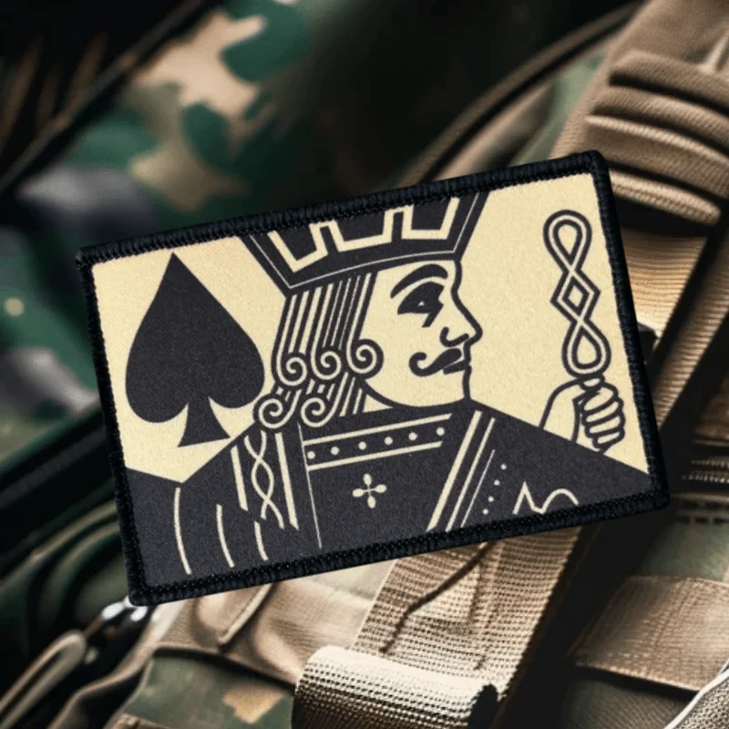 

Playing Cards Printing Patch Hook and Loop Morale Badge Skull Armband Military Patches for Clothing Backpack Decorative Sticker