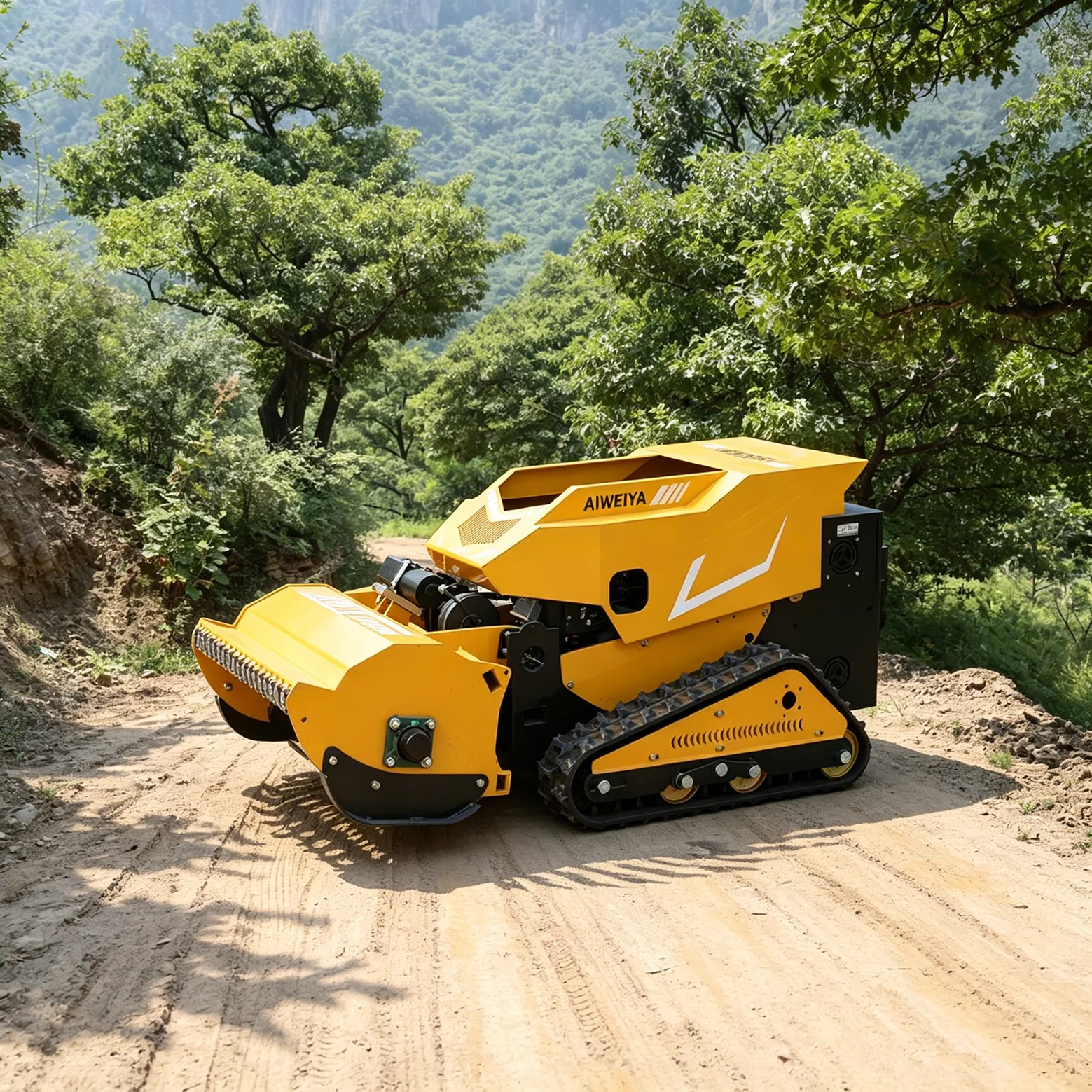 

Customized remote-controlled self-propelled lawn mower with a cutting width of 550mm, tracked slope lawn mower for sale