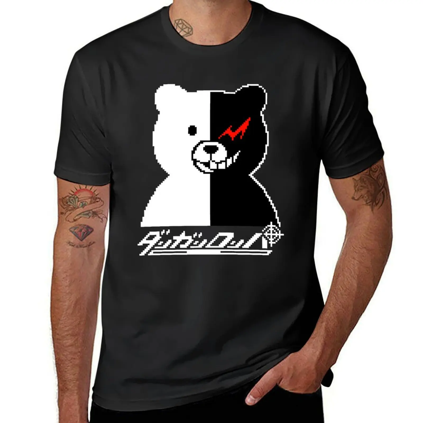 

Monokuma Pixels tee T-Shirt Luxury man cotton graphic tees anime tshirt croswit shirt man mens graphic t-shirts anime