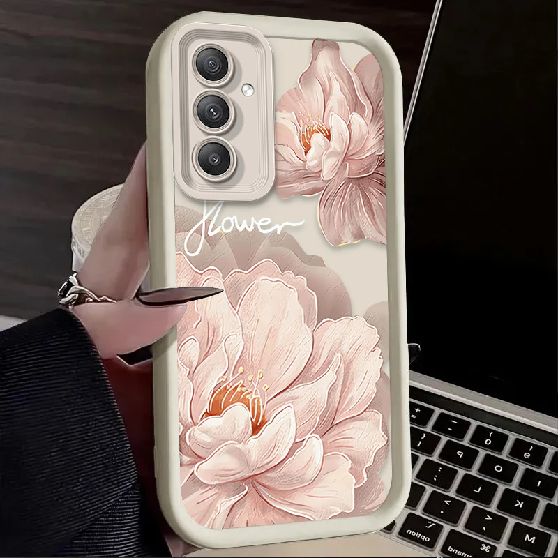 Beautiful Flower Silicone Case for Samsung Galaxy A54 A05 A05S A34 A24 A14 A53 A33 A23 A13 A52 A52S A32 A22 A12 A71 A51 A31 A50