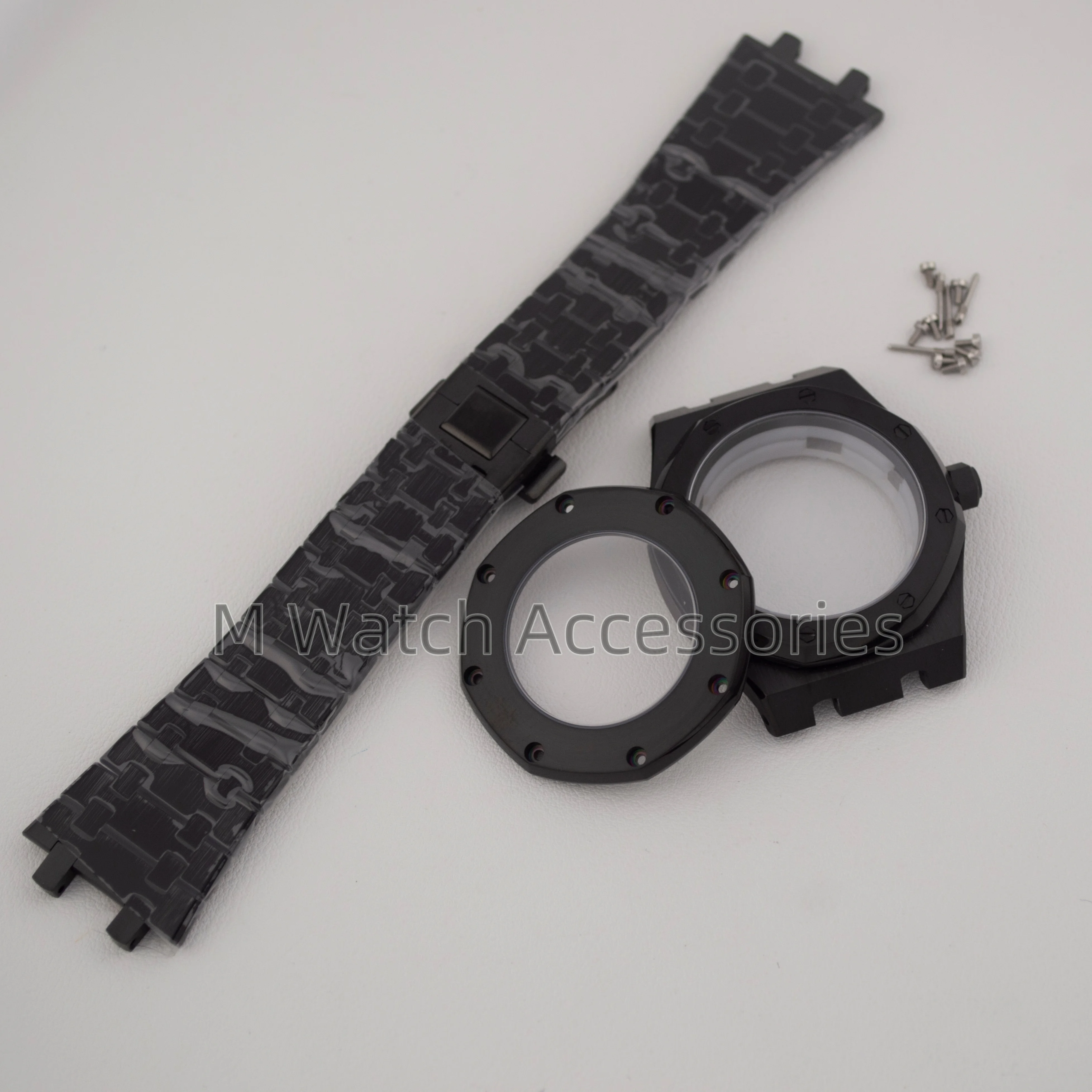 42mm Octagon Watch Case Sapphire Crystal Stainless Steel Strap 10bar for Royal Oak NH35 NH36 NH70 Movement 31.8mm Dial Men Case