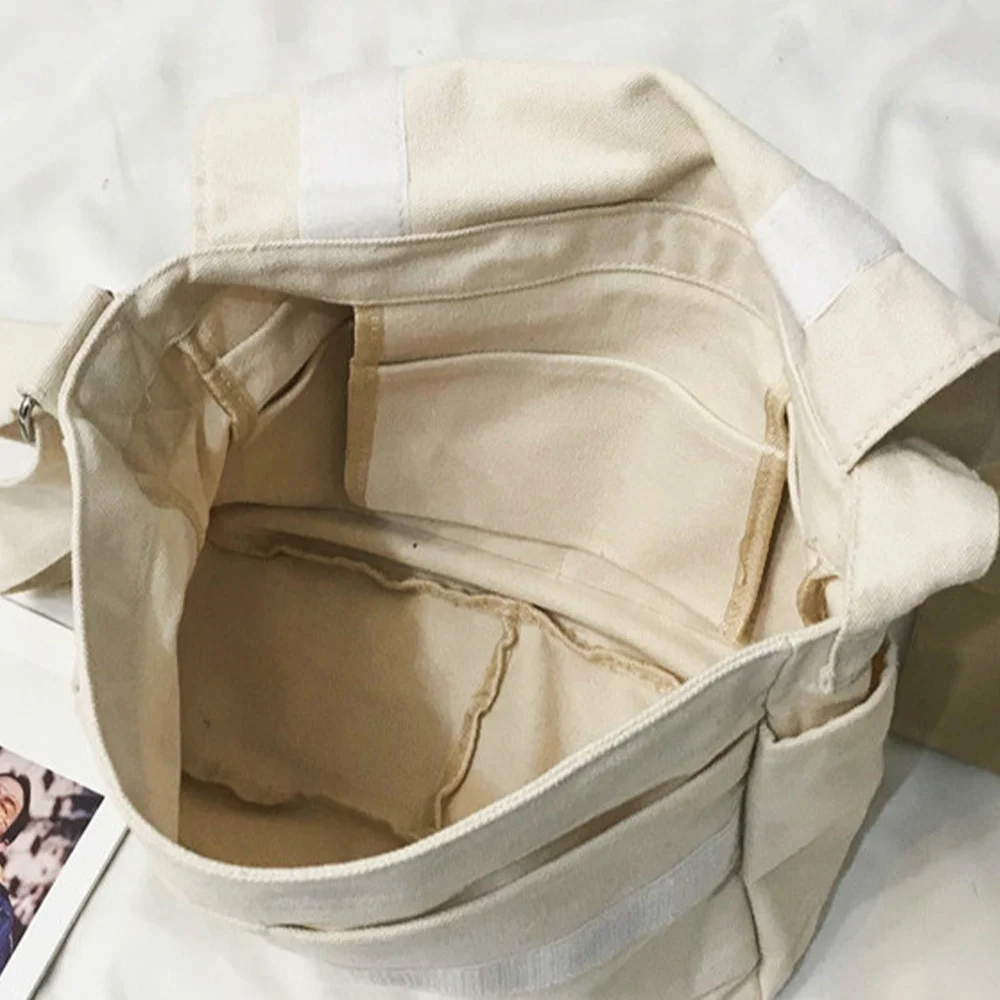2026 Canvas Messenger Bags Women Shoulder Bag Student Style Casual Version Wild Postman Case Satchels Butterfly Print Organizer view 5