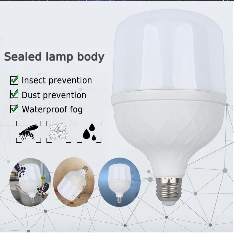 5 واط 10 واط 15 واط 20 واط 30 واط 45 واط 65 واط E27 LED المسمار الفم ضوء 220 فولت غير وامض سطوع عالية ضوء لمبة الضوء الأبيض حماية العين