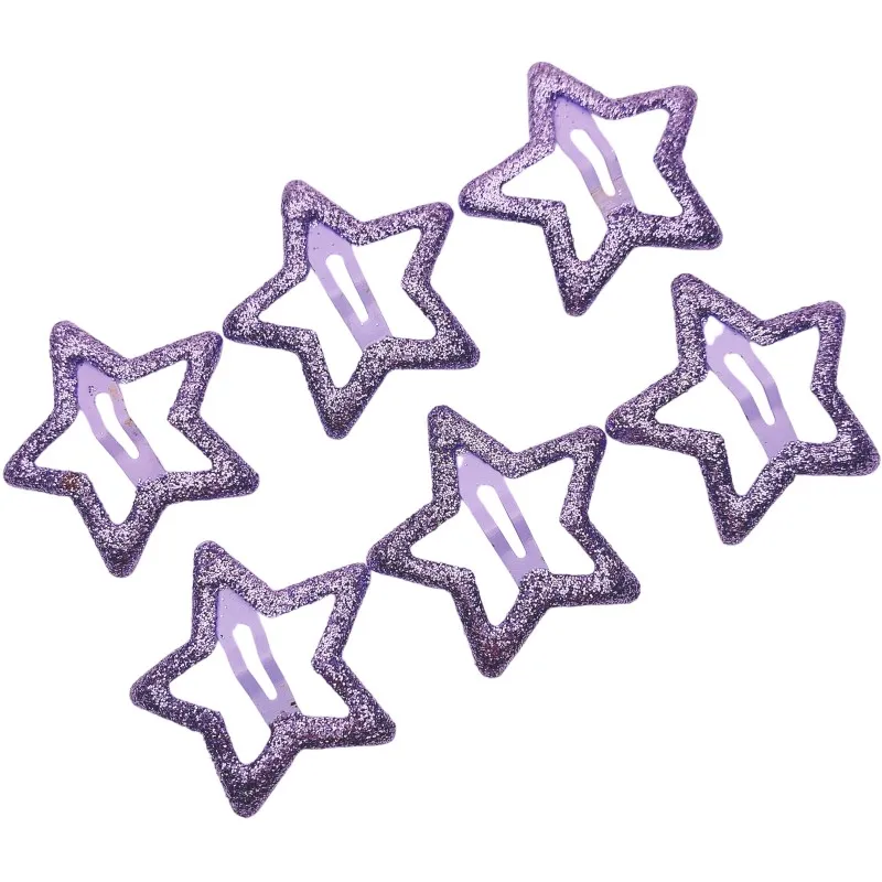 5/10 Stück Y2K BB Glitzer-Stern-Haarspangen Mädchen Bunte Kawaii Haarklammern Kinder Metall-Schnappclips Kopfschmuck Haarschmuck Accessoires – Detail 8