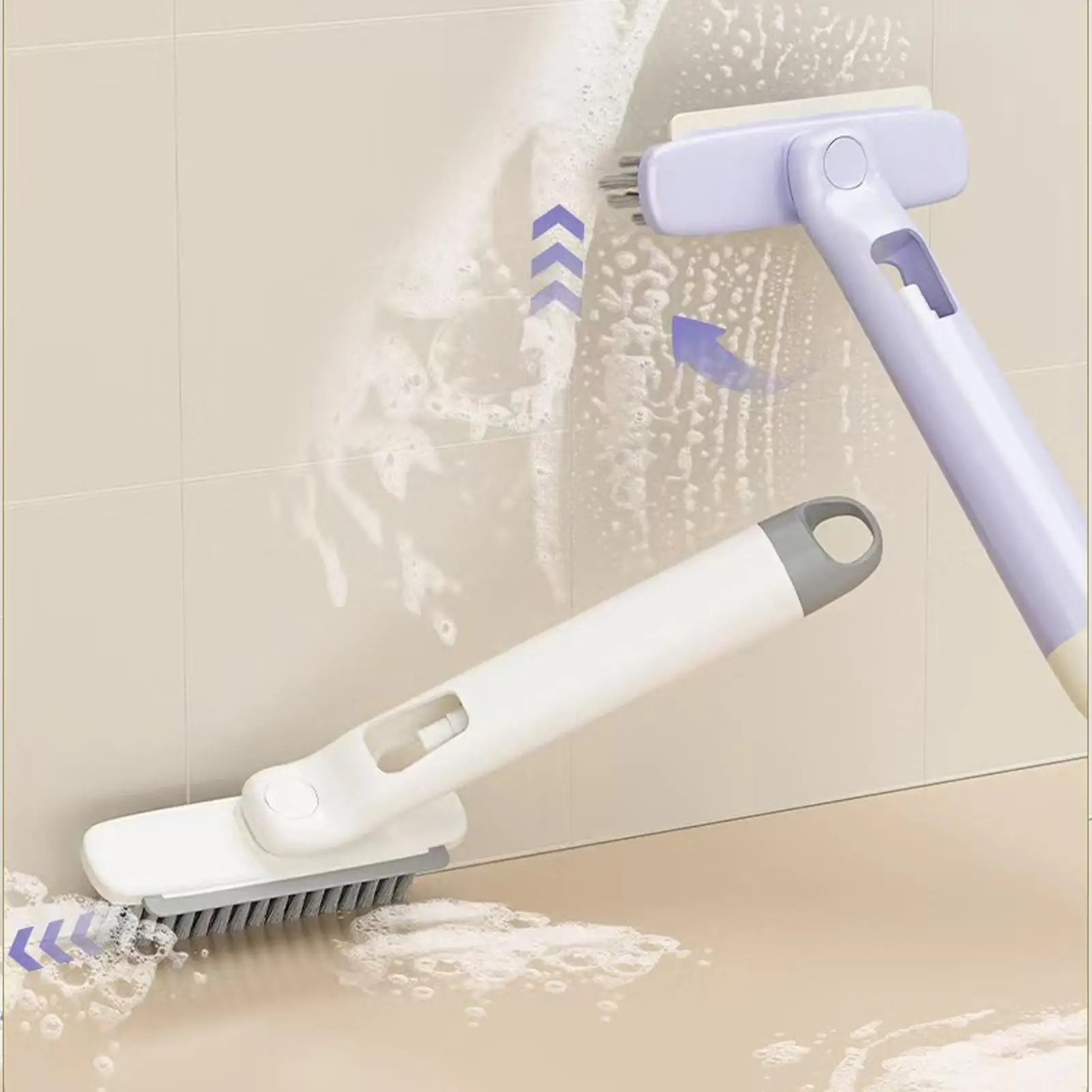 

Multipurpose Bathroom Tile Floor Gap Cleaning Brush Rotating Crevice Brushes with Scraper Strong Bristles Cleaning Supplies
