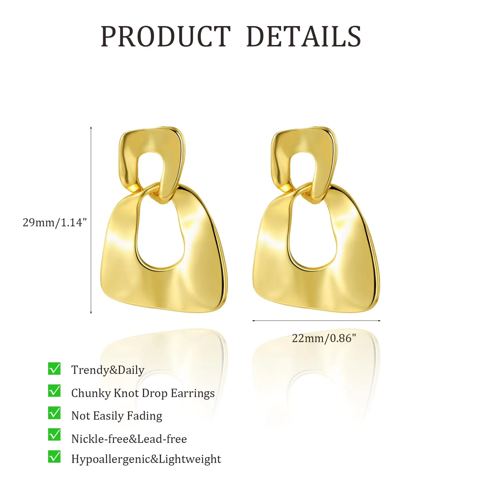 18K Gold Plated Smooth Round Hoop Earrings For Women Skin Friendly Nickel Free Hypoallergenic Lightweight Classic Minimalist Versatile Daily Party Wedding Ear Jewelry Ideal Birthday Holiday Valentine Anniversary Surprise Gift For Ladies Girls