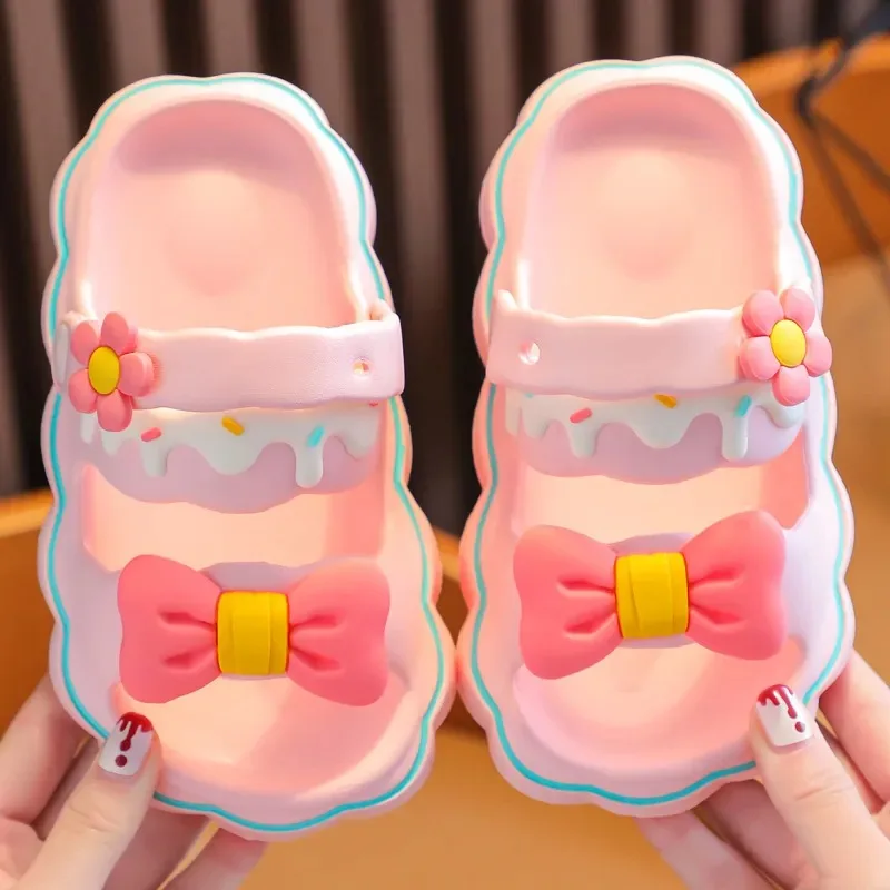 

Summer Cute Girls' Slippers with Butterfly Knot, Anti-slip, Princess Style, for Middle and Big Children Kids Shoes for Girl