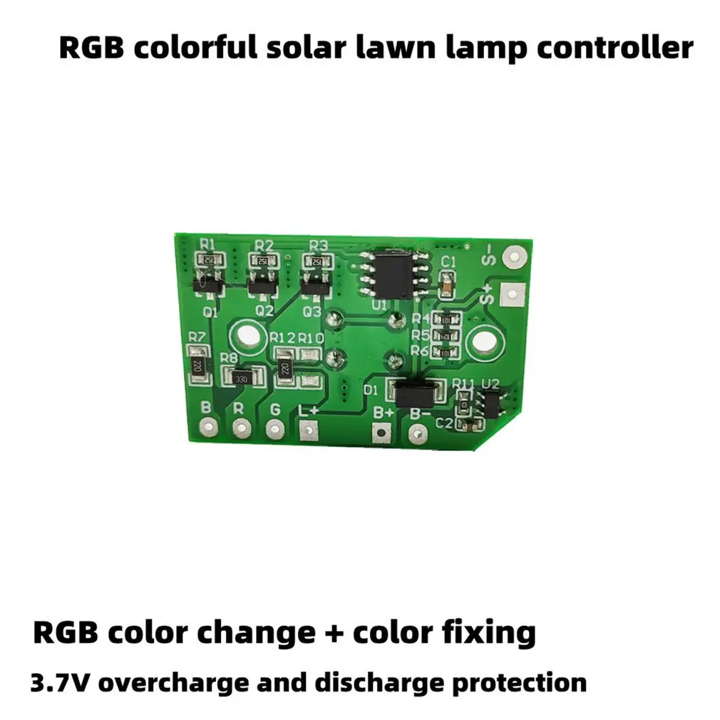 Circuit Board 3.7V Switch Solar Lawn Lamp Controller Lithium Battery RGB Color Changing Light Solar Lamp Circuit Board