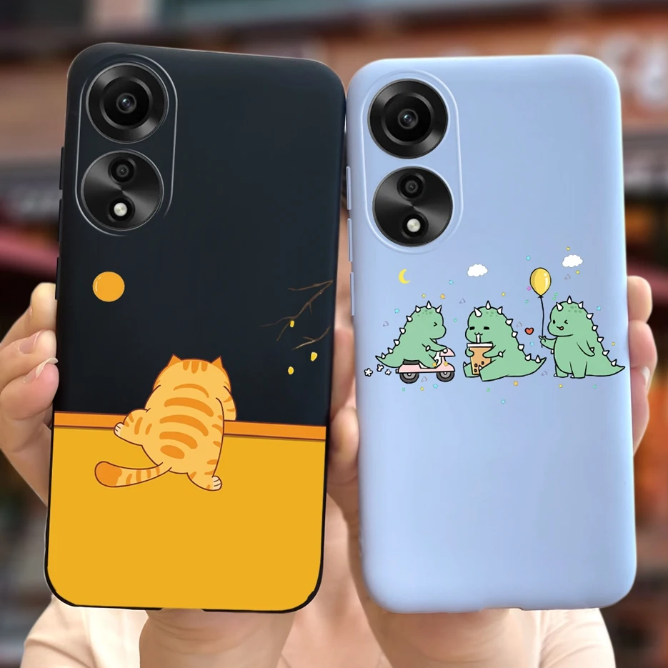 For Oppo A78 4G Case CPH2565 Cute Fashion Cartoon Painted Cover Soft Silicone Phone Case For Oppo A78 A78 OppoA78 5G Matte Coque