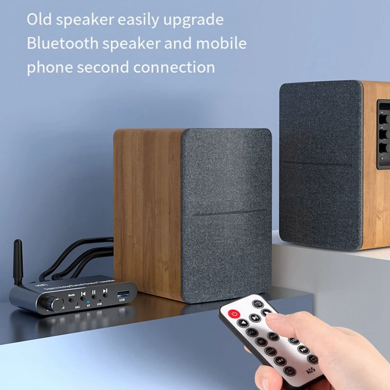 جهاز استقبال الصوت بالبلوتوث ، قرص يو محوري ، بصري لتشغيل ، جهاز إرسال ، R, L, L ac للتلفزيون ، MP3 ، أسود