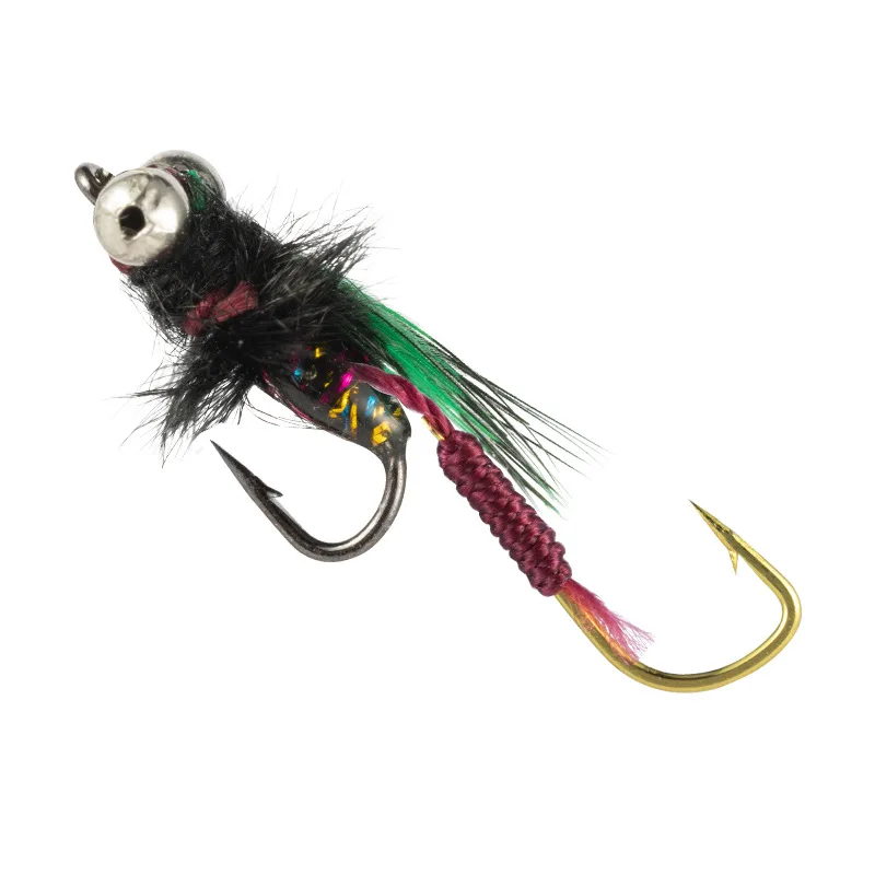 

Pack of 5 Flies 12#14#16#18# Tackle Bionic Handmade Binding Fly Fishing Bait Spinner Swim Baits Hook Flies Fishing Lures Kit
