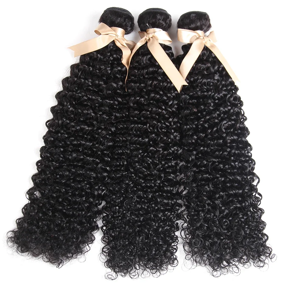 Indian Kinky Curly Bundels Menselijk Haar Weven Natuurlijke Kleur 1 // 3/4 Bundels Deal Jerry Curly Human Hair Extensions Groothandel