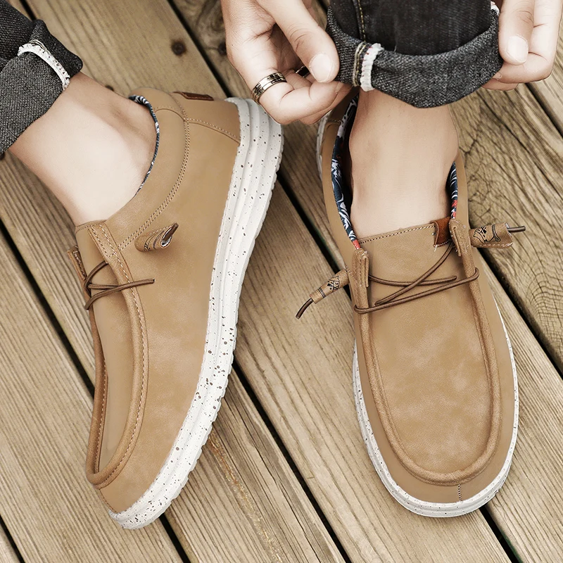 

Модная повседневная кожаная обувь ручной работы, весенне-осенние мужские кроссовки, удобная обувь для вождения, Лидер продаж, мужская официальная модельная обувь