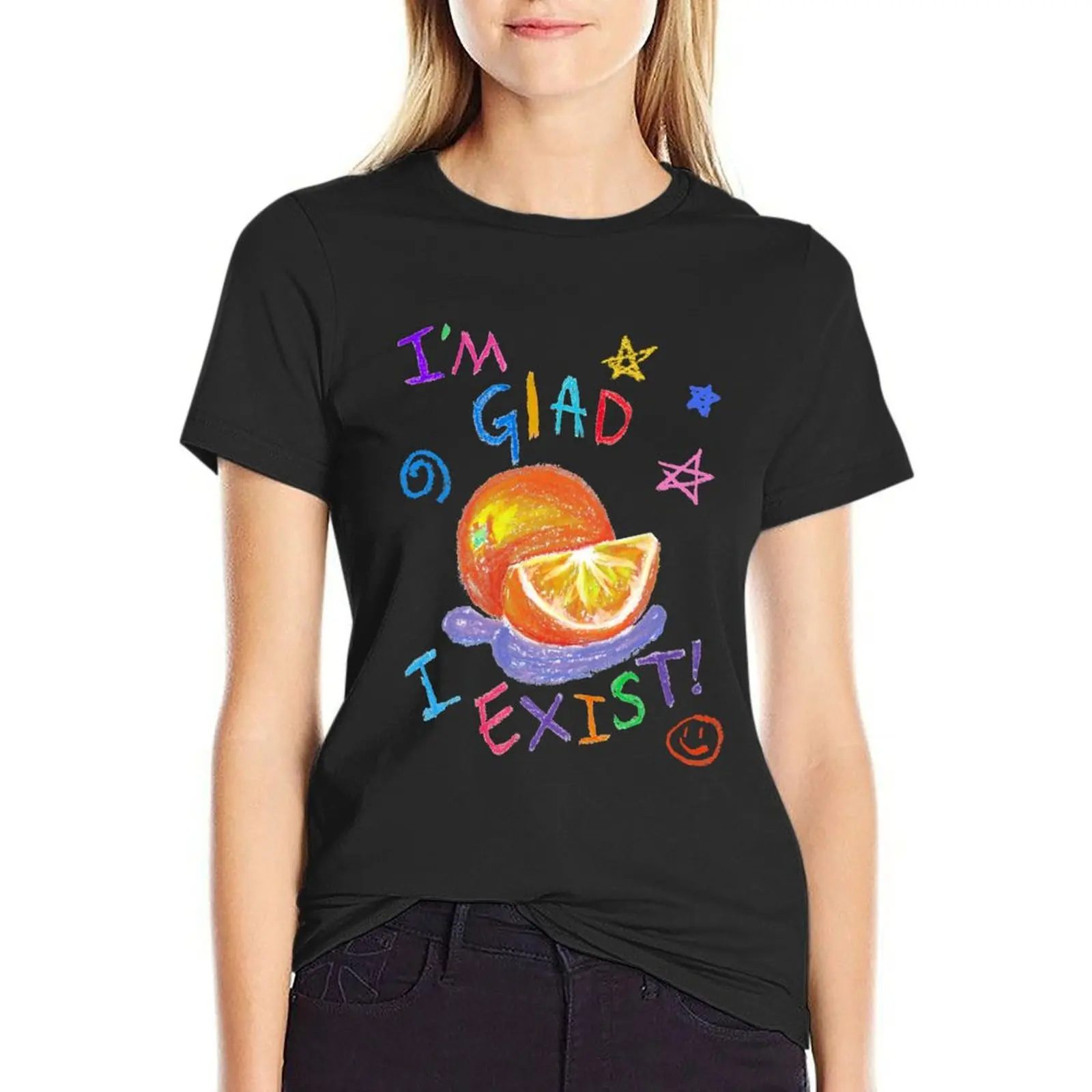 

I'm Glad I Exist! Oranges Poster Inspired by Wendy Cope's Poem The Orange T-Shirt blacks new edition cute clothes t shirt Women