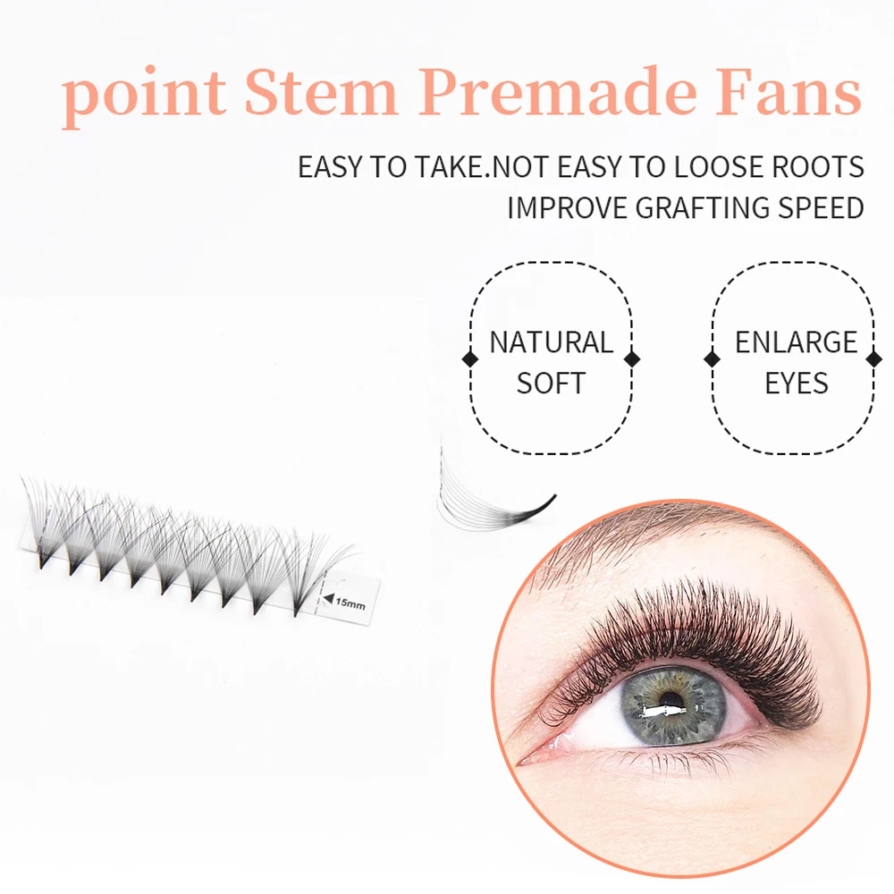 ARTSTAR 320 Fans Premade Volume Fans 4D to 20D Lashes Sharp Narrow Base Lash Promade Russian Pointy Stem Eyelash Extension Cilia