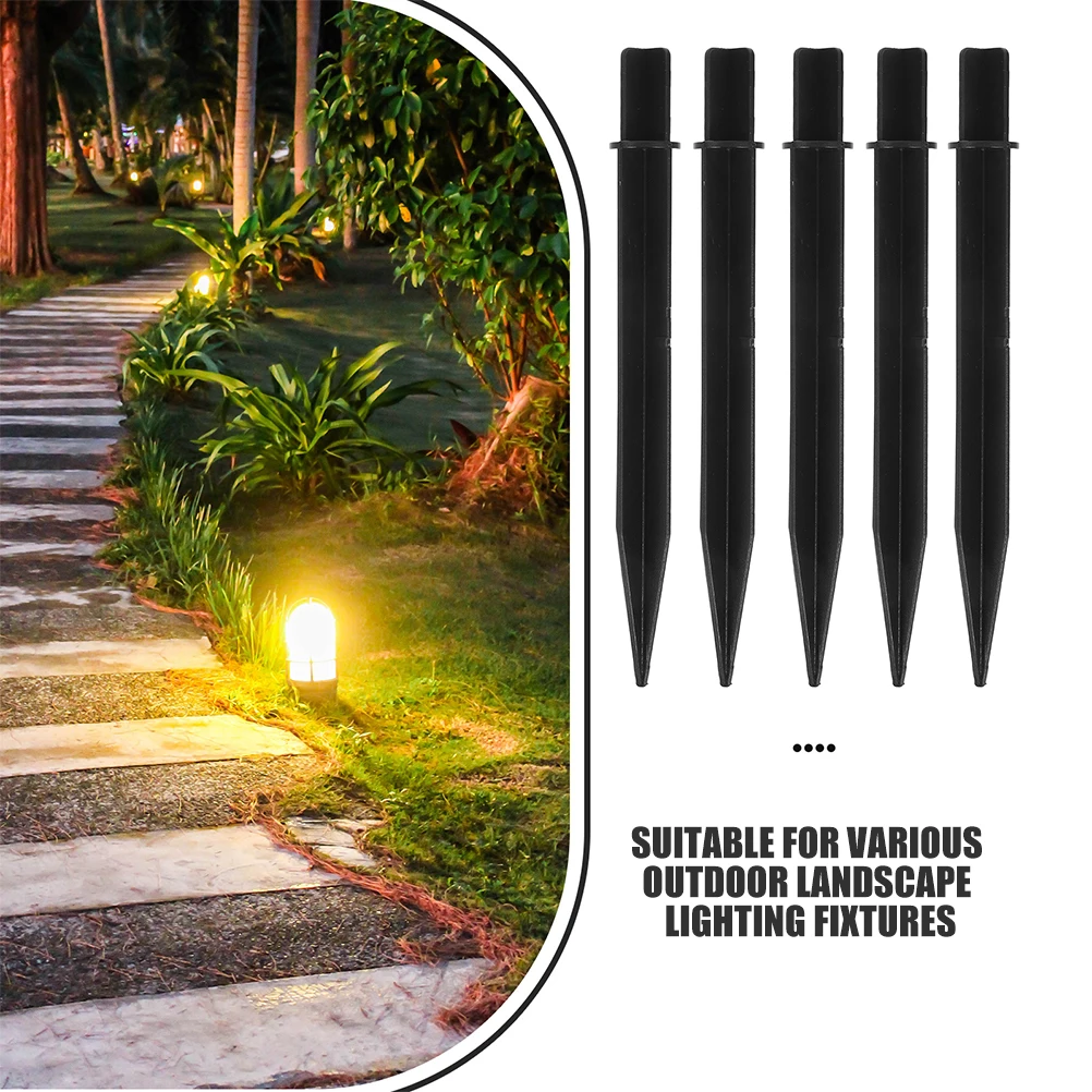 

8 Pcs Lawn Lamp Ground Pole Stakes for Outdoor Lights Landscape Garden Rod Black Lighting Decorations