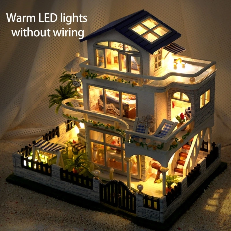 

Beginner Friendly DIY Oaken House Craft Set Light Cut Accuracy Divisions Illustrated Step by Step Manual 15UB