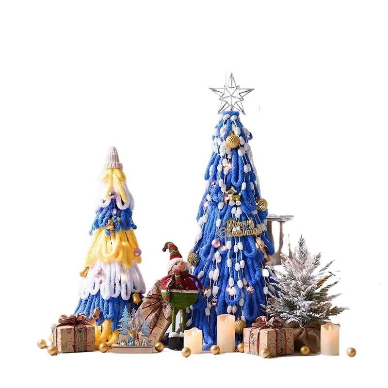 

Arrange Christmas decoration high-end blue colorful Christmas wool tree ornament