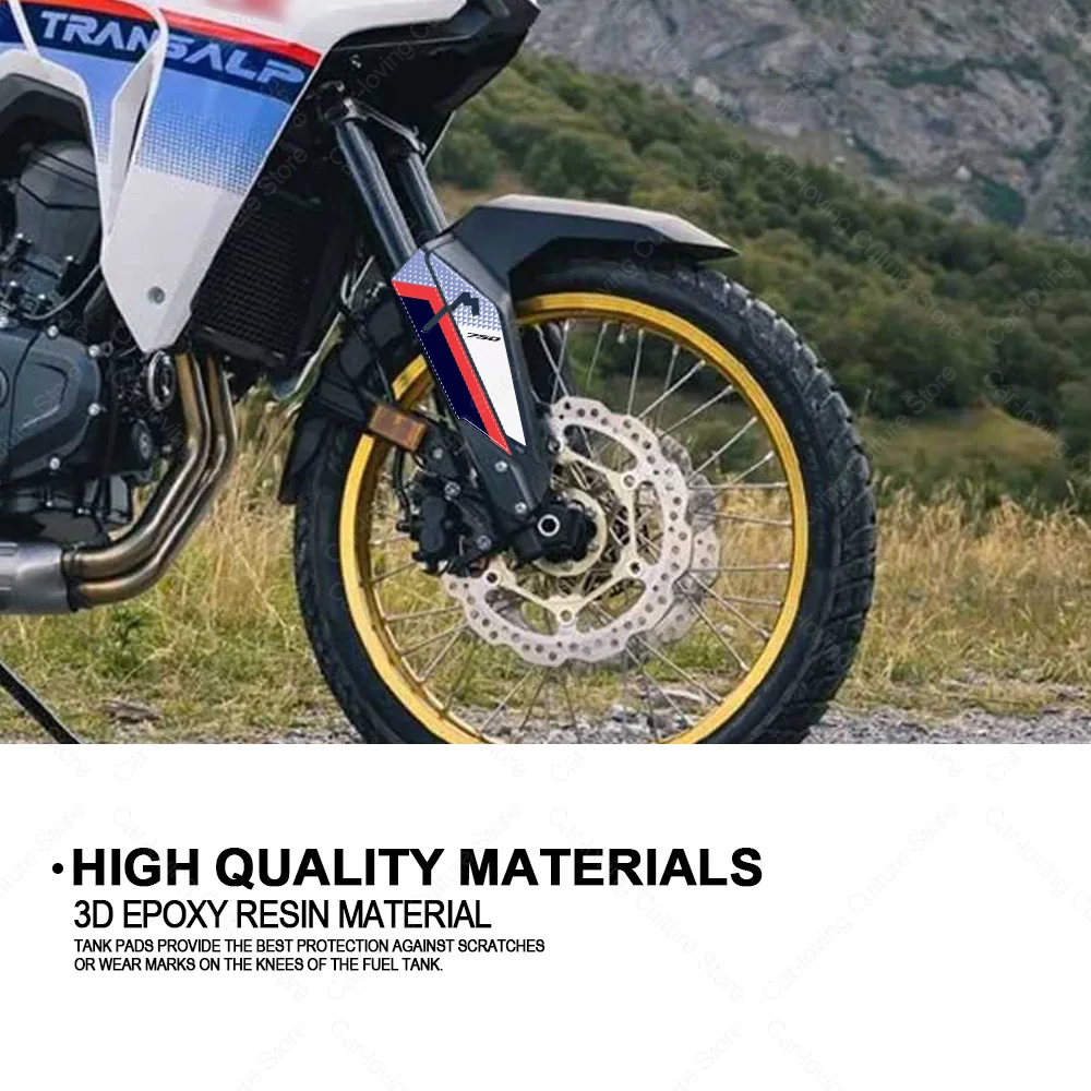 For Transalp 2023 Motorcycle Accessories Mudguard Protection 3D Gel Epoxy Resin Stickers Anti-Slip Waterproof Sticker