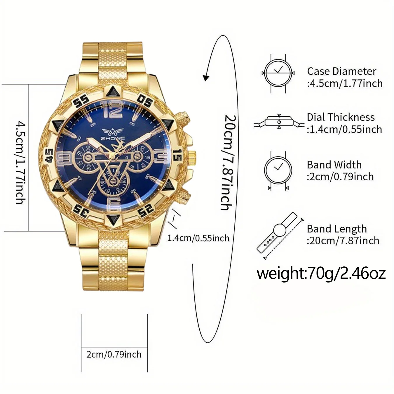 4pcs-moda masculina relógios de negócios calendário de luxo relógio de quartzo para homens relógio conjunto de jóias (sem caixa)