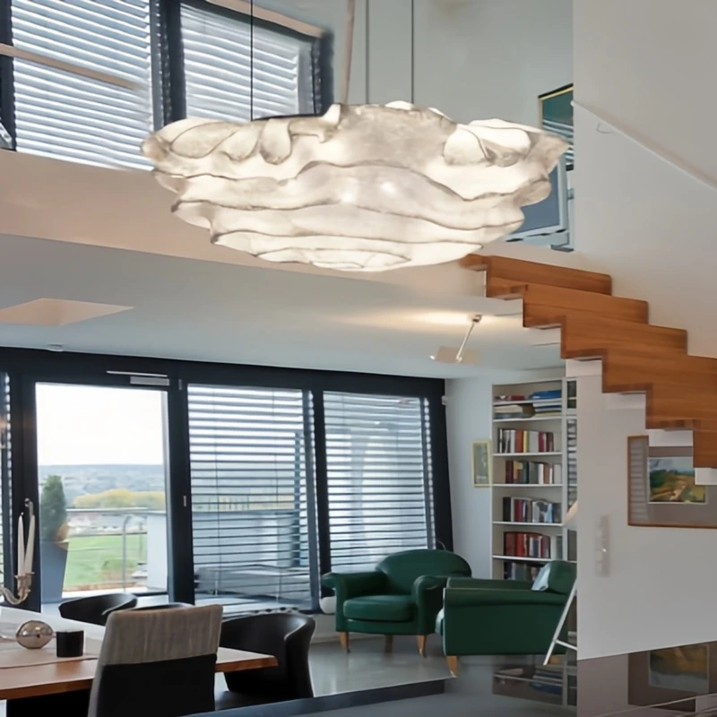 Minimalist living room cloud chandelier modern exhibition hall balcony office dining room bedroom stainless steel chandelier