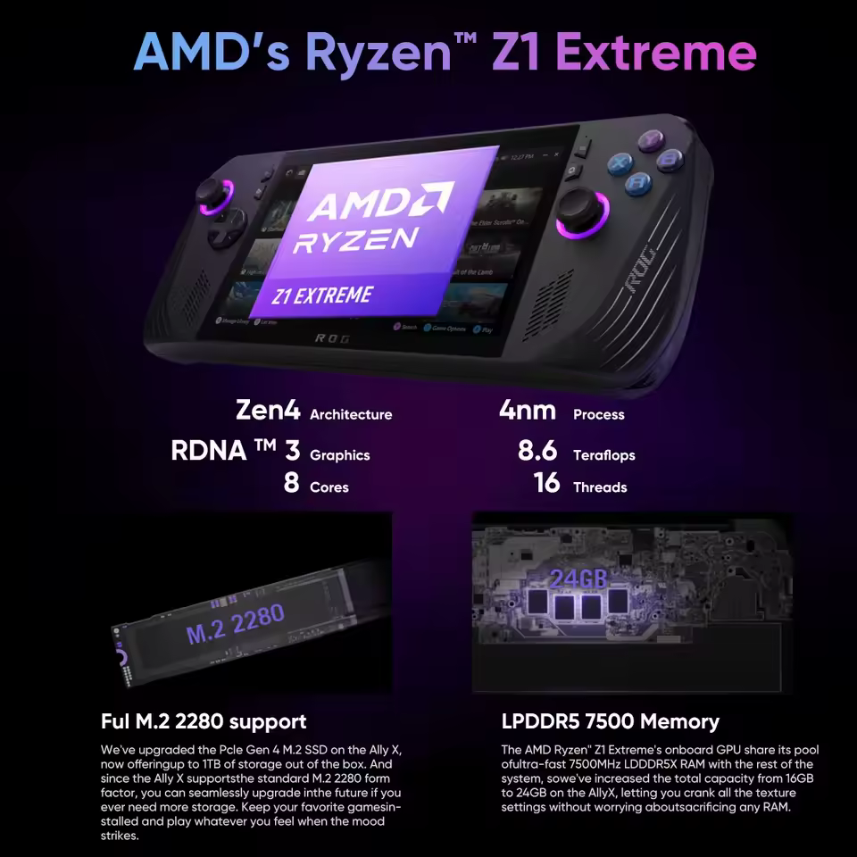 ASUS ROG Ally X 7″ FullHD 120Hz Ryzen Z1 Extreme