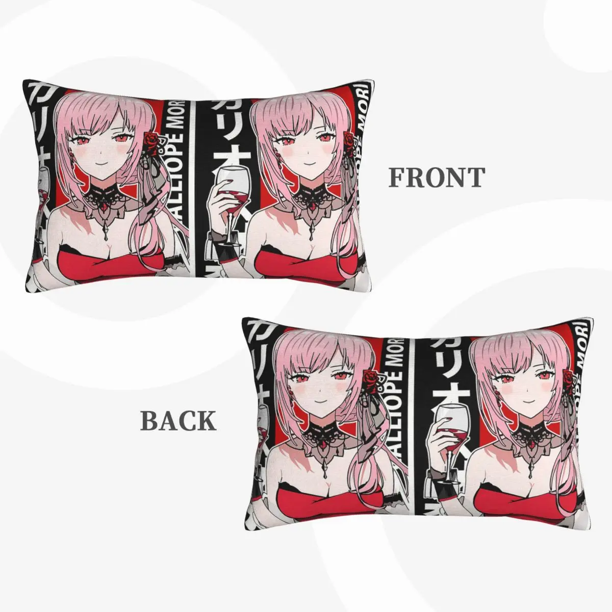 Calliope Mori Red Dress Hololive En Rectangle Pillowcase Cushion Cover Decorative Bedroom Bed Home Comfort Throw Pillow