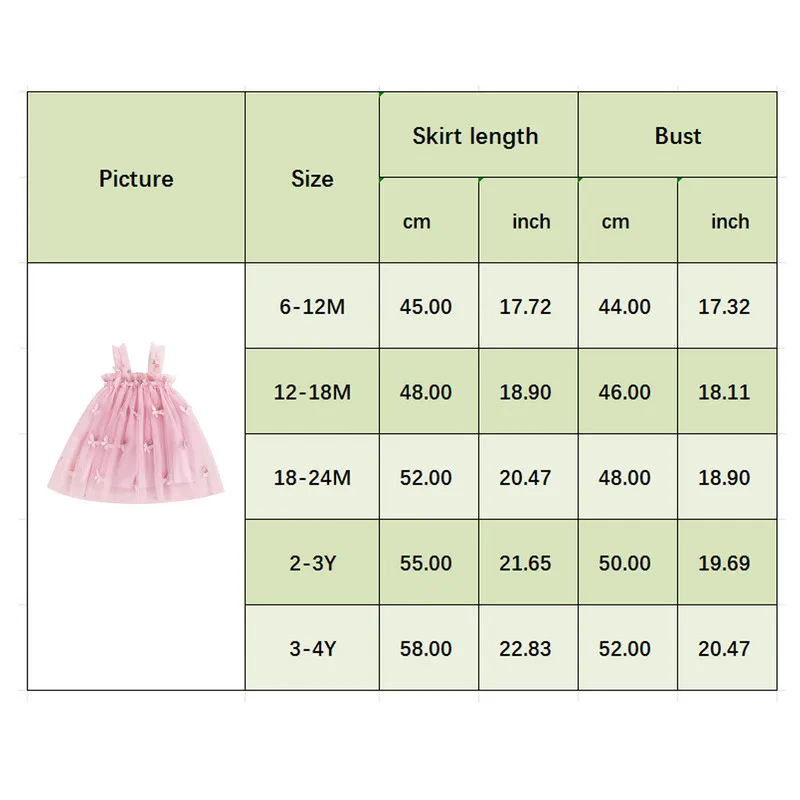 6 Months to 4 Years Toddler Girl Slip Dress Summer Clothes Floral Embroidery Butterfly Sleeveless A-Line Tulle Princess Dress