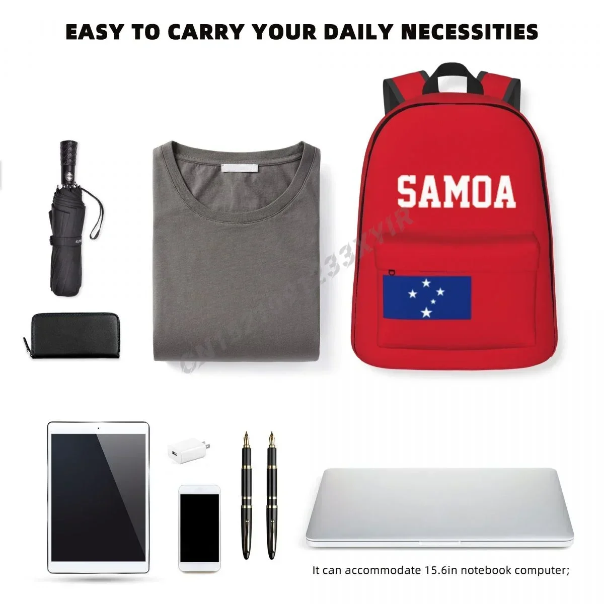 Custom Bag Unisex Backpack Samoa Flag Samoans Stitch Schoolbag Messenger Bag Case Laptop Travel Bag Mochila Gift