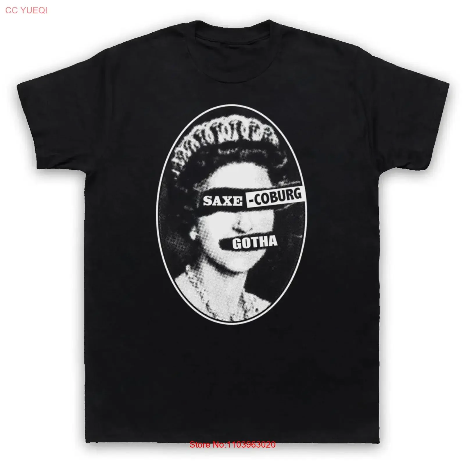 Camiseta Unisex Vintage Lavada de Moda Ligeramente Elástica con Nombre Germánico THE QUEEN SAXE COBURG GOTHA ANTI ROYAL para Hombre y Mujer