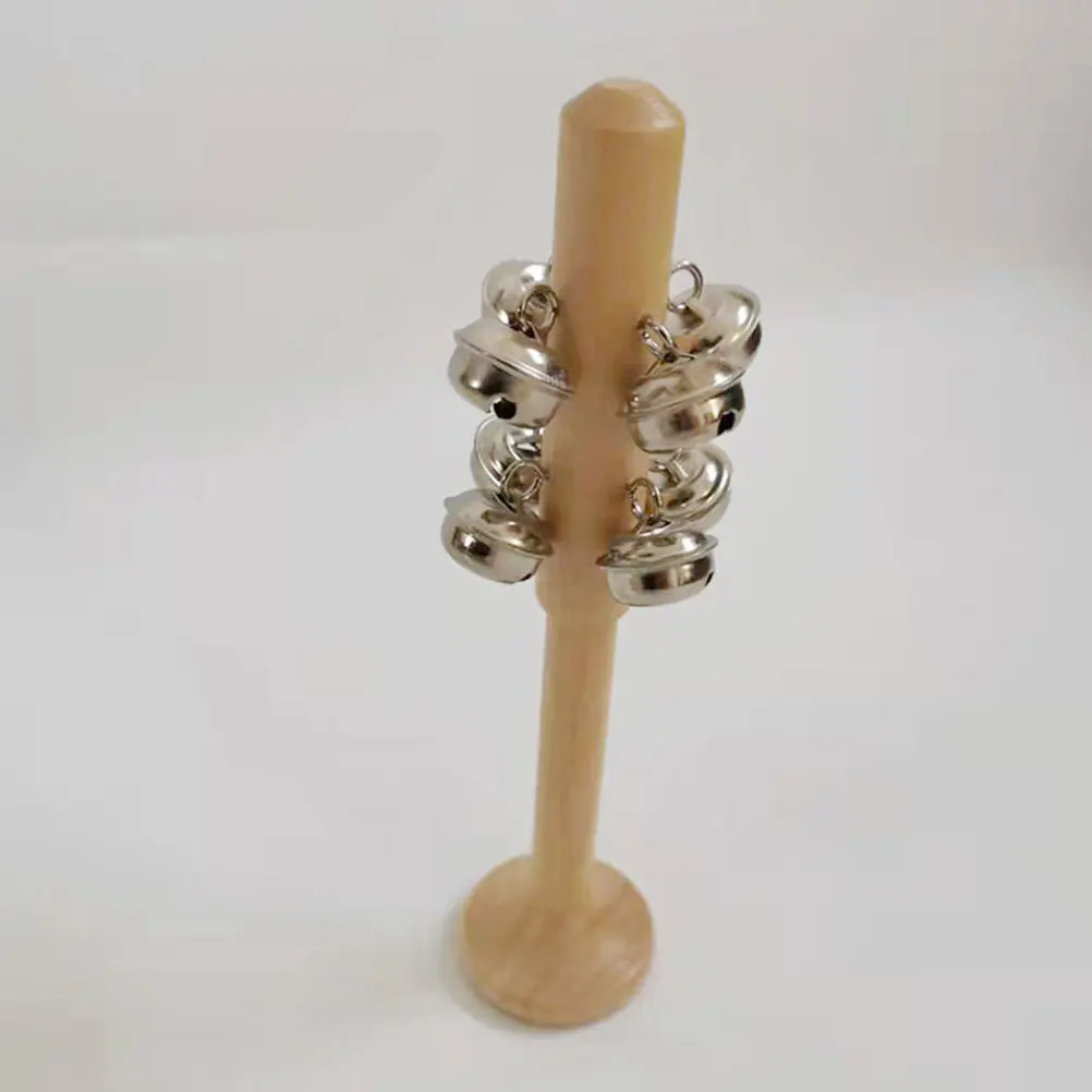 

2Pcs Wooden Bell Instruments H made Toy Durable Model Great Gift Teaching Musical Toy Musical Toys Stick Bells