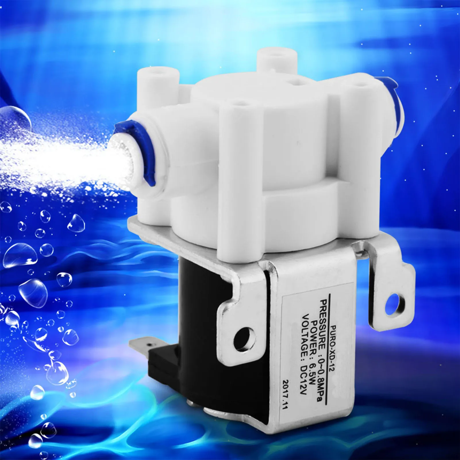 Elettrovalvola elettrica Valvola dell'acqua 12V 12V Elettrovalvola elettrica dell'acqua Valvola purificatore magnetica Collegamento rapido Normalmente chiuso