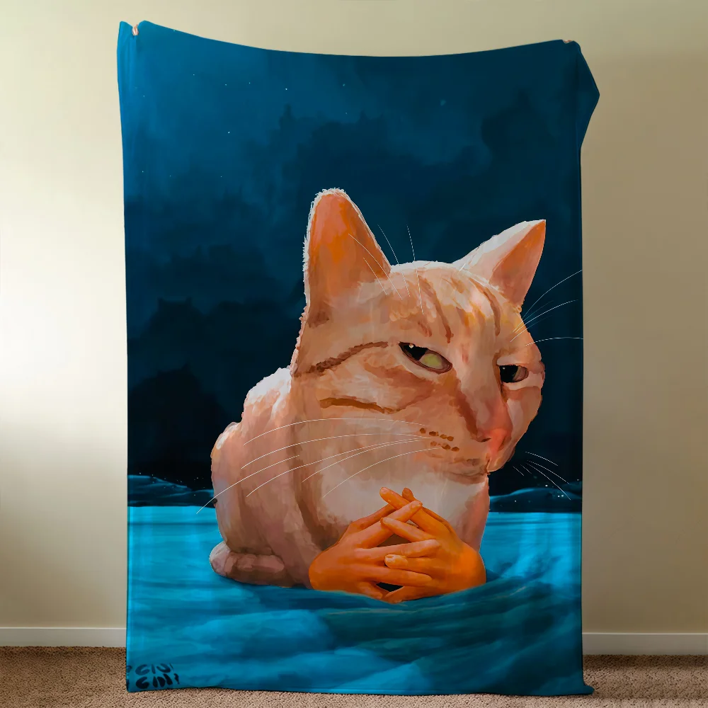 Cute Cuddly Orange Cat Express Blanket Soft Warm Furry Throw Super Kids Toys Bed Sofa Car Cradle