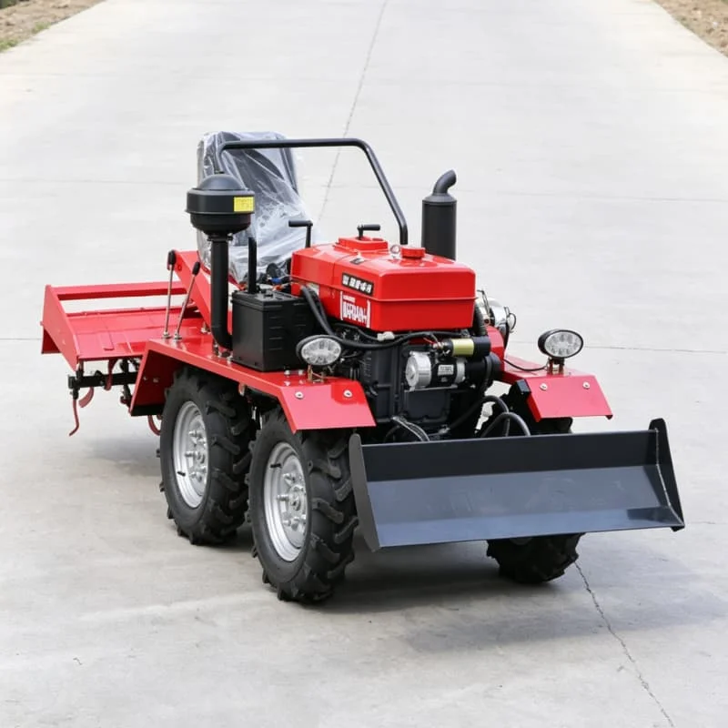 

Customized Ride-on Wheeled Rotary Tiller, 2026 Cross-border Bestseller, High Horsepower 4WD Mini Land Preparation Equipment
