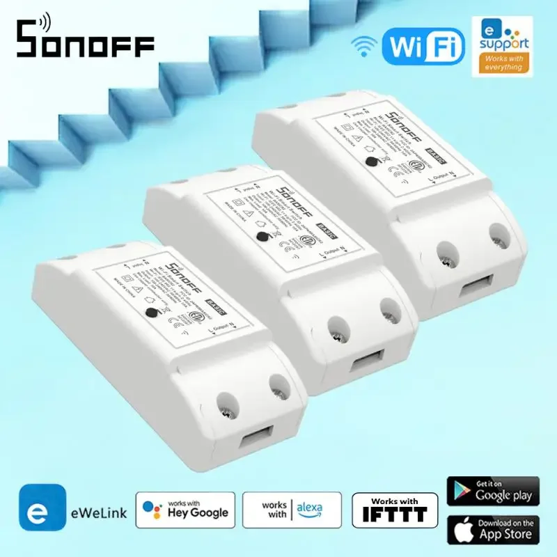 SONOFF BasicR2 Wifi Breaker Switch Smart Wireless Remote Controller Outlets DIY Wifi Light Switches Works With Google Alexa Home