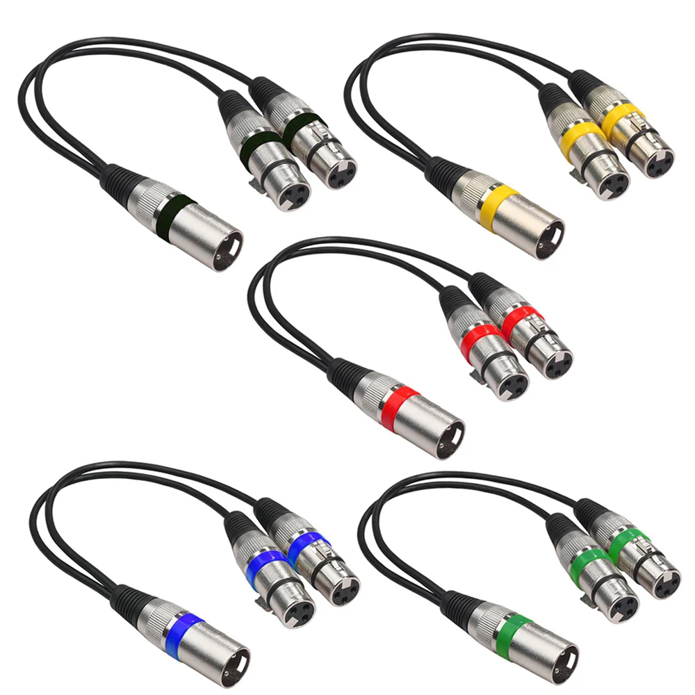 30CM XLR Splitter Male to Dual Female,3 Pin XLR Male to Female Splitter Audio Adapter Cable for Mic Amplifier Speaker Mixer