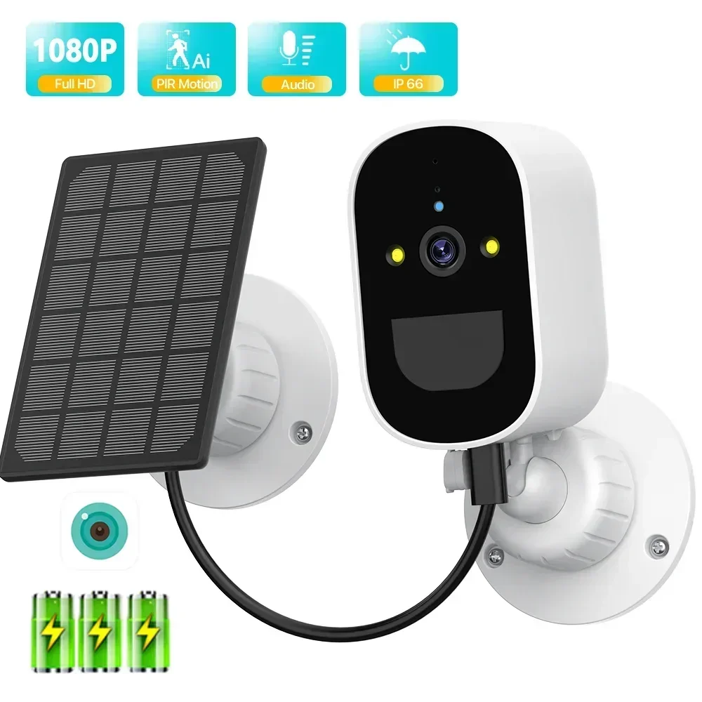 WiFi IP Camera Solar Panel Battery Powered Wireless Outdoor Security 1080P HD CCTV Video Surveillance PIR Human Detection iCSee