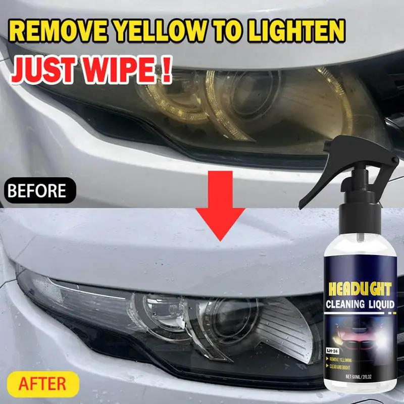 Car Headlight Cleaning Spray 60ml Headlight Restorer Car Headlight Liquid For Repair Of Scratch Yellowed Headlamp