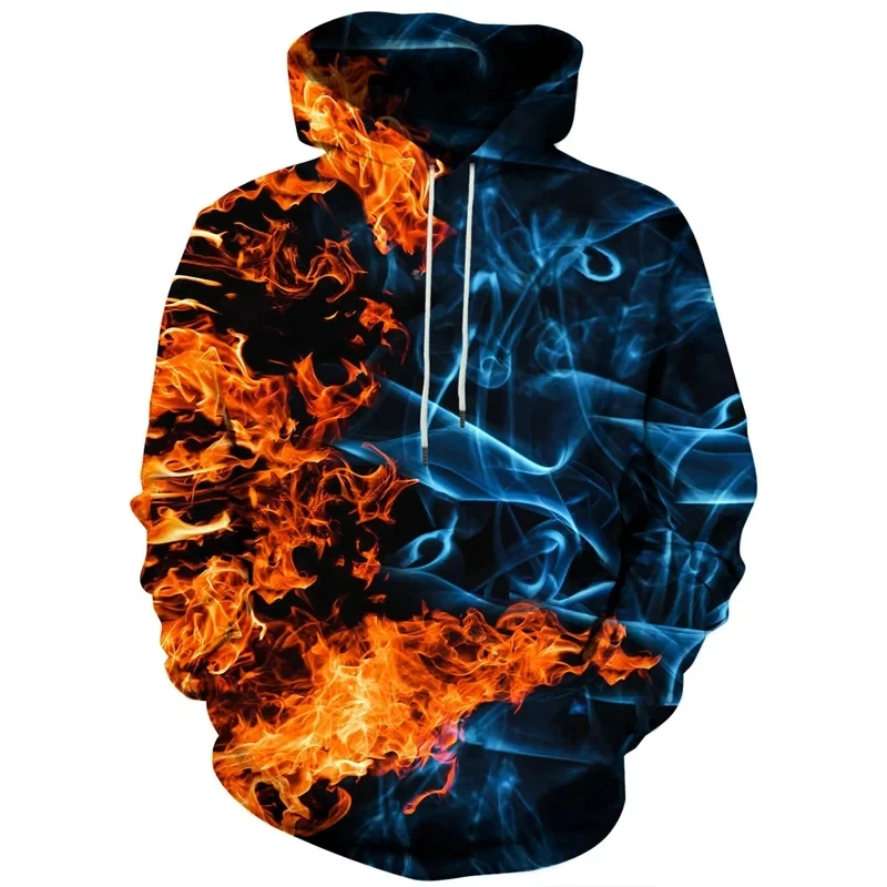 Spring and Autumn Men's Fashion Casual Hoodie Abstract Smoke Pattern 3D Printed Hoodie Neutral Street Casual Sportswear K0095