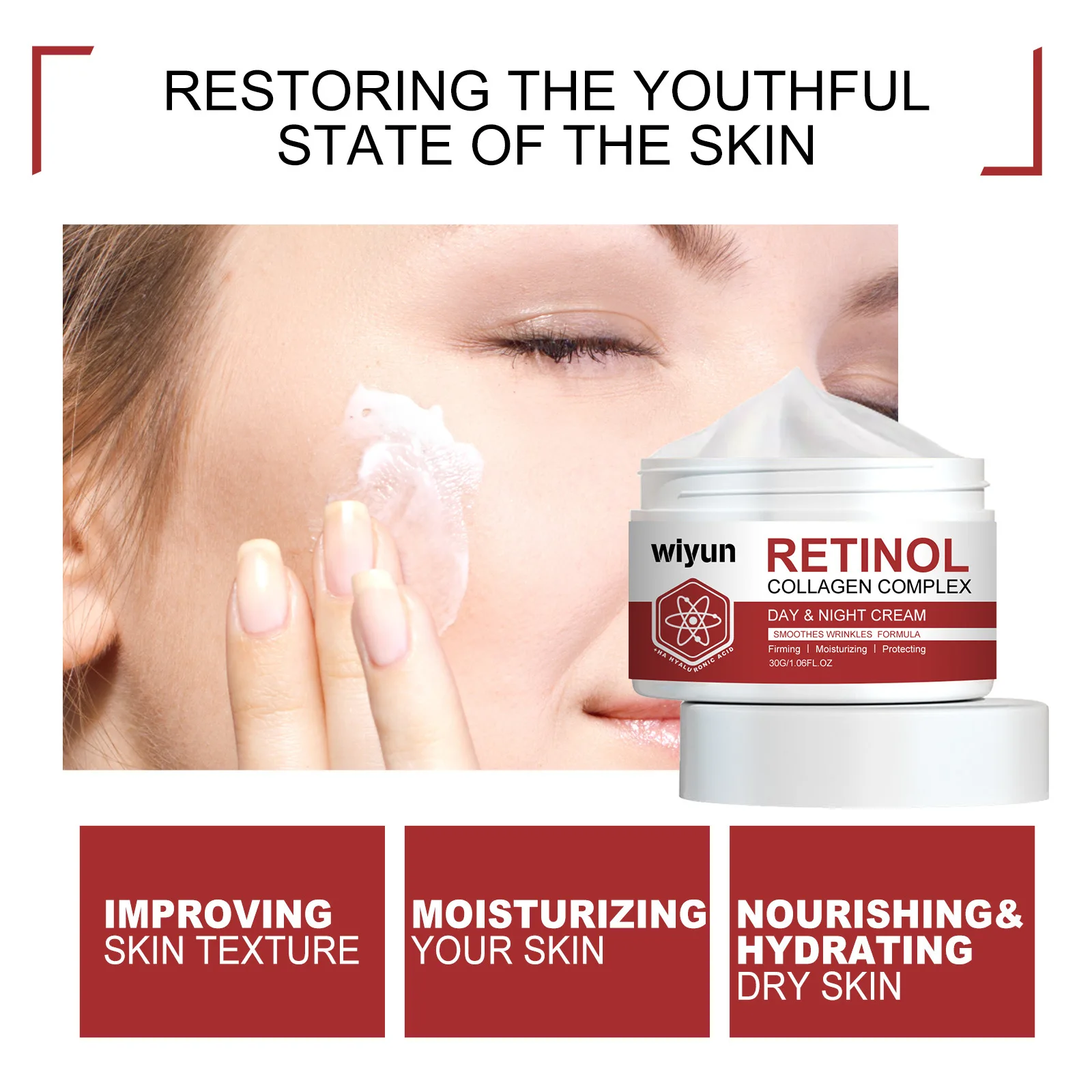 Retinols Whitening Face Moisturizer Moisturizing Retinols Cream Anti-Wrinkle Aging Moisturizing Shrink Pores Smooth