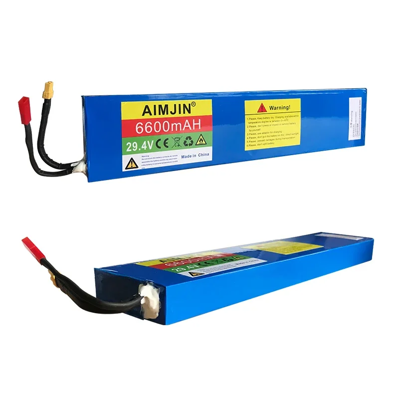 Batterie lithium-ion aste avec BMS, 29.4V, 6600mAh, 7S2P, 18650 Pack