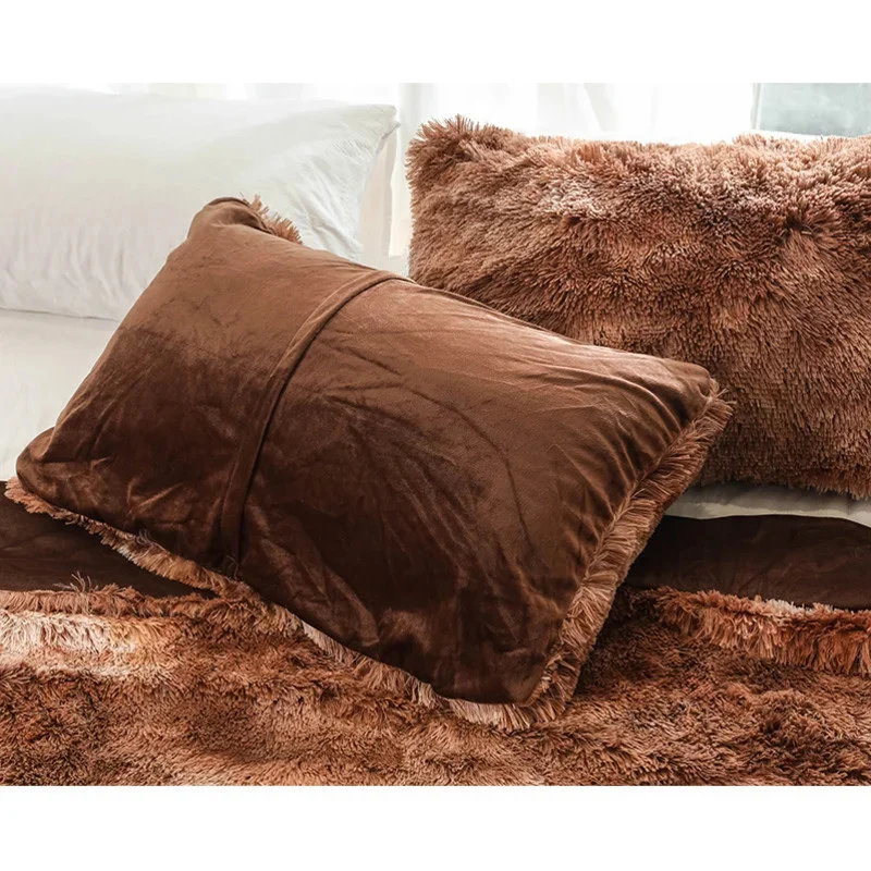 ยาว Plush ปลอกหมอนสำหรับเตียง50X70ซม.Tie Dye สายรุ้งสีสันหมอนฤดูหนาว Warm Soft หมอนหน้าแรกตกแต่ง