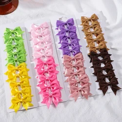 10Pcs/Set Baby Newborn Ribbon Bows Hair Clip Lovely Kids Hairpin Barrettes Handmade Headwear Girls Hair Accessories Wholesale