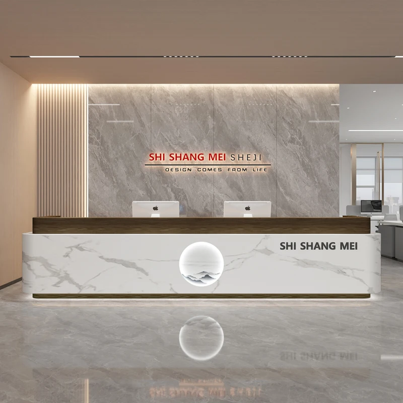 Counter Reception Table Modern Beauty Storage Help Desk Atelier Hairdressing Mostrador Recepcion Furniture Aesthetic Center SJH