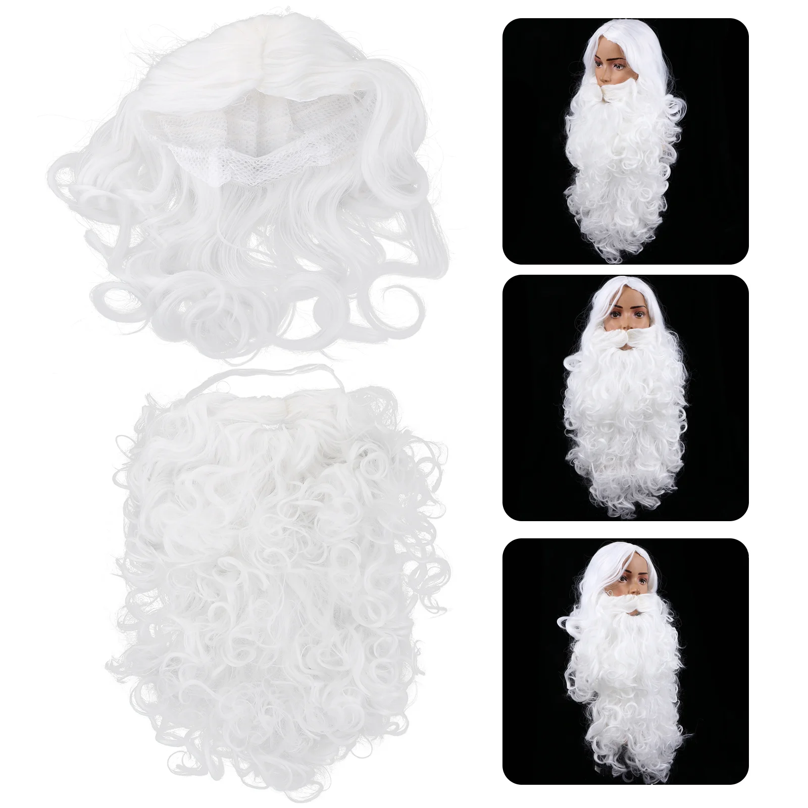 

Christmas Beard Santa Wigs Claus Costume Fake Adult Halloween Costumes Beards and Hair Set Man