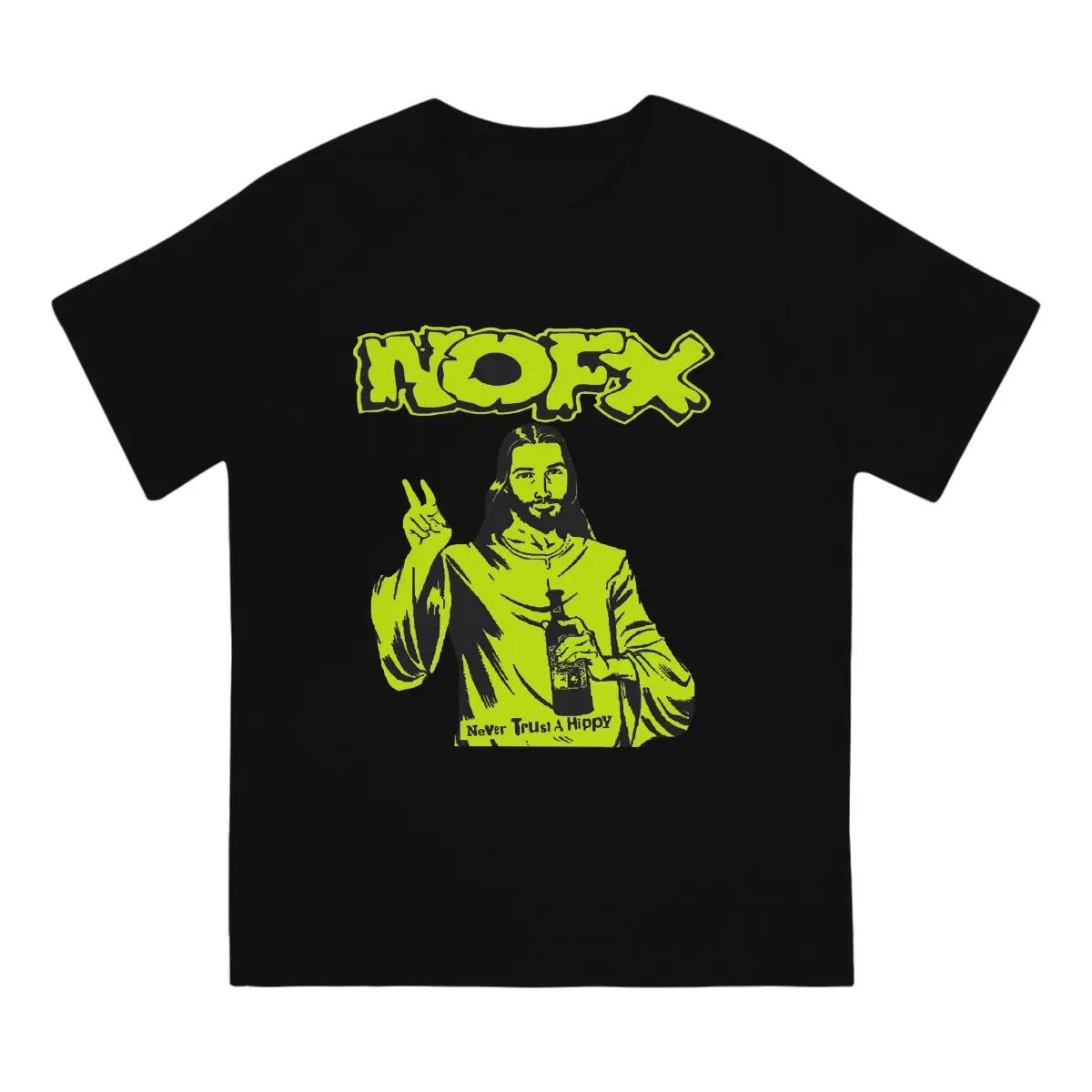 Vintage Never Trust T-Shirts for Men Crew Neck 100% Cotton T Shirt N-Nofx Short Sleeve Tee Shirt Summer Tops