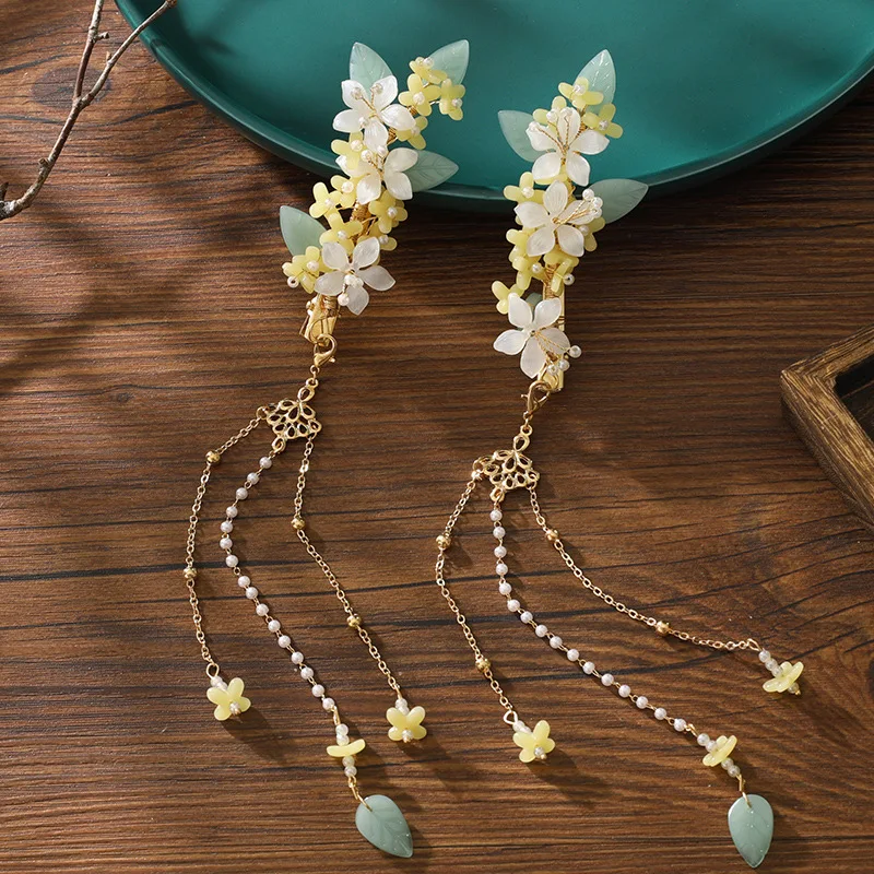 

Ancient Style Glaze Laminate Barrettes Headdress for Chinese Clothing Cheongsam High-Grade Sense All-Match Side Clip Accessories