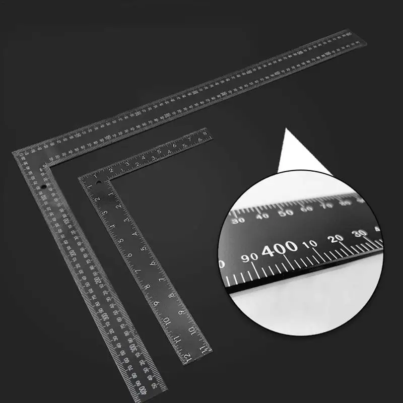 Right Angle Ruler Sewing Rulers Metal L Ruler For Carpenter Framing Handmade Sewing Measuring Layout Tools Leathercraft Black